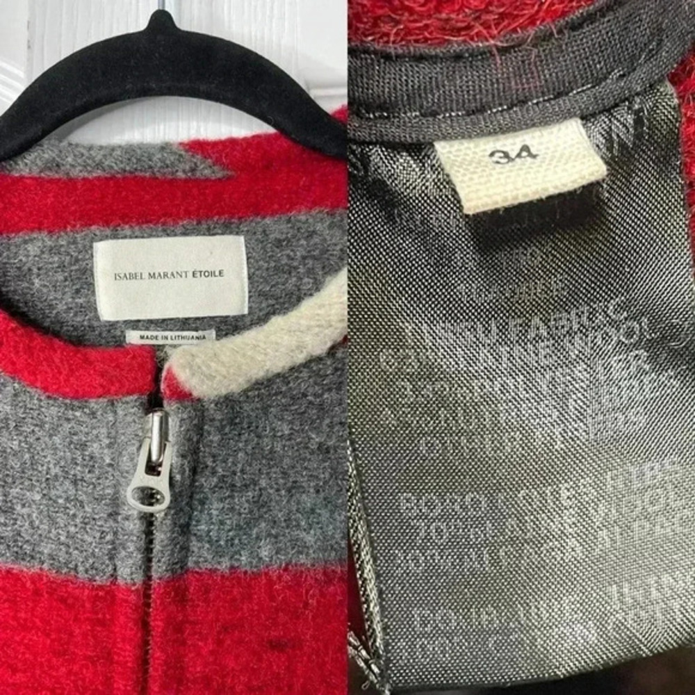 Isabel Marant Red and Gray Striped Jacket - Picture 8 of 16